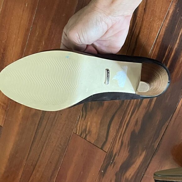 5th Avenue Leather Pumps Heels Shoes Dark Brown Contrast Stitching 7.5 Workwear - Picture 12 of 13